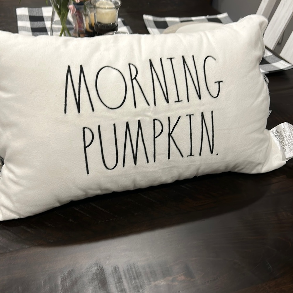 Rae Dunn Morning Pumpkin Pillow